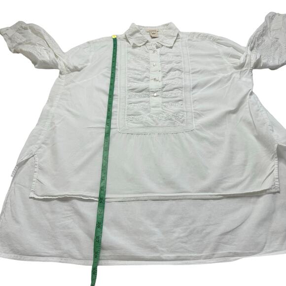 SUNDANCE White Eyelet Lace Crochet Popover Collar Shirt Size Small 100% Cotton - Picture 9 of 10